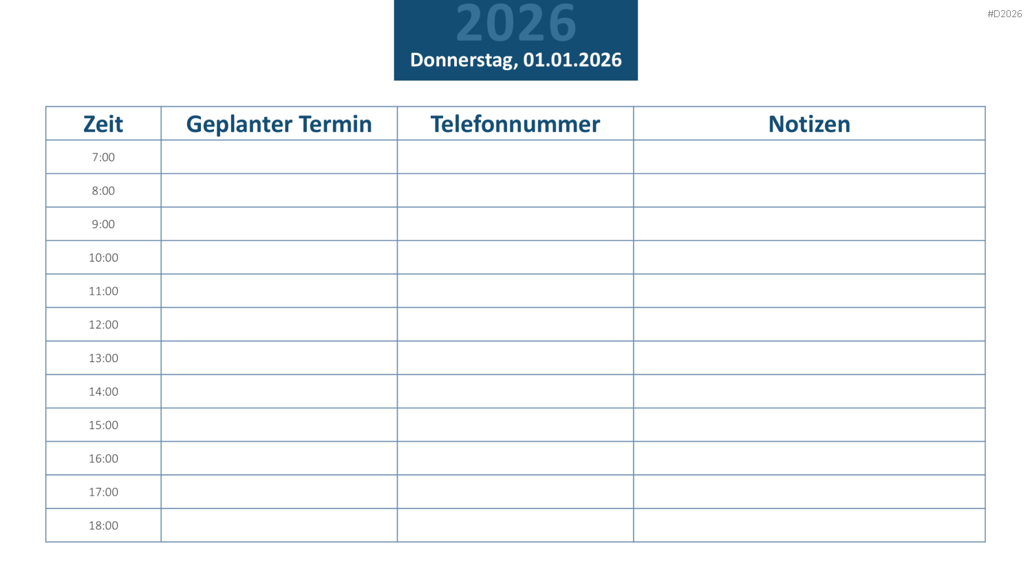 Kalender 2026 PowerPoint-Vorlage