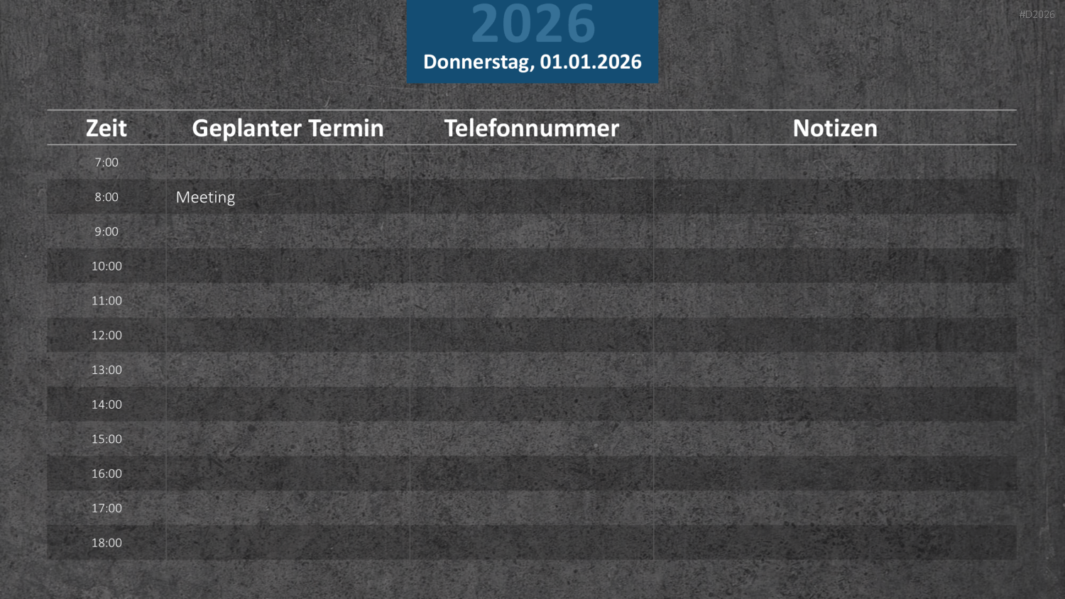 Kalender 2026 PowerPoint-Vorlage