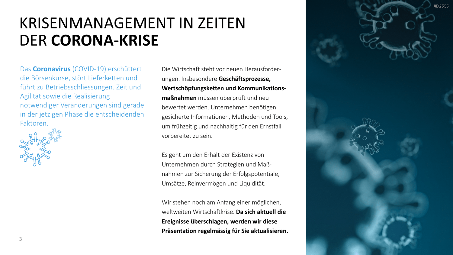 Krisenmanagement in Zeiten von COVID-19 PowerPoint-Vorlage