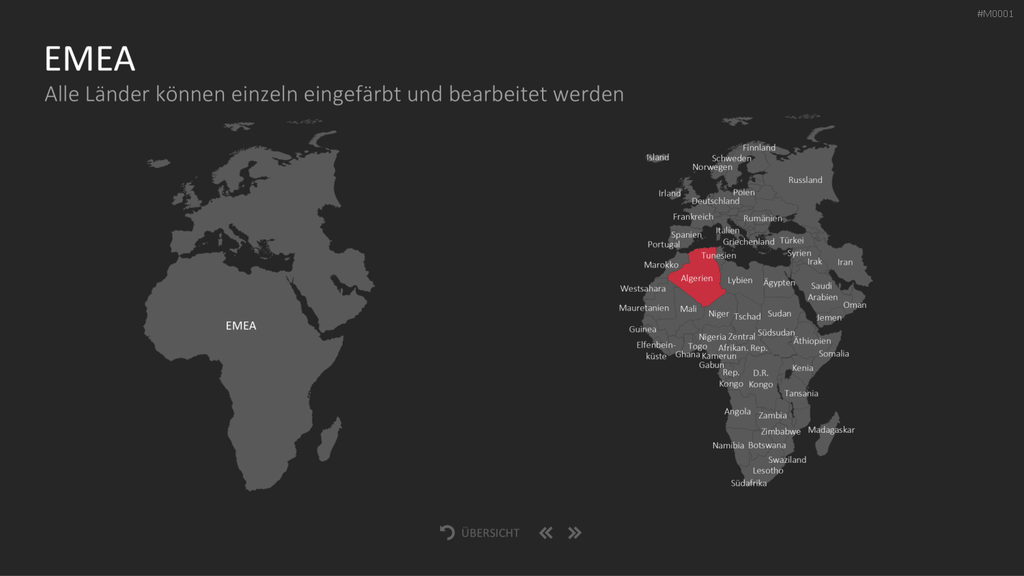 Landkarten Paket für Unternehmen PowerPoint-Vorlage