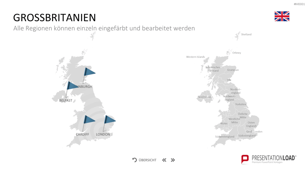 Landkarten Paket für Unternehmen PowerPoint-Vorlage