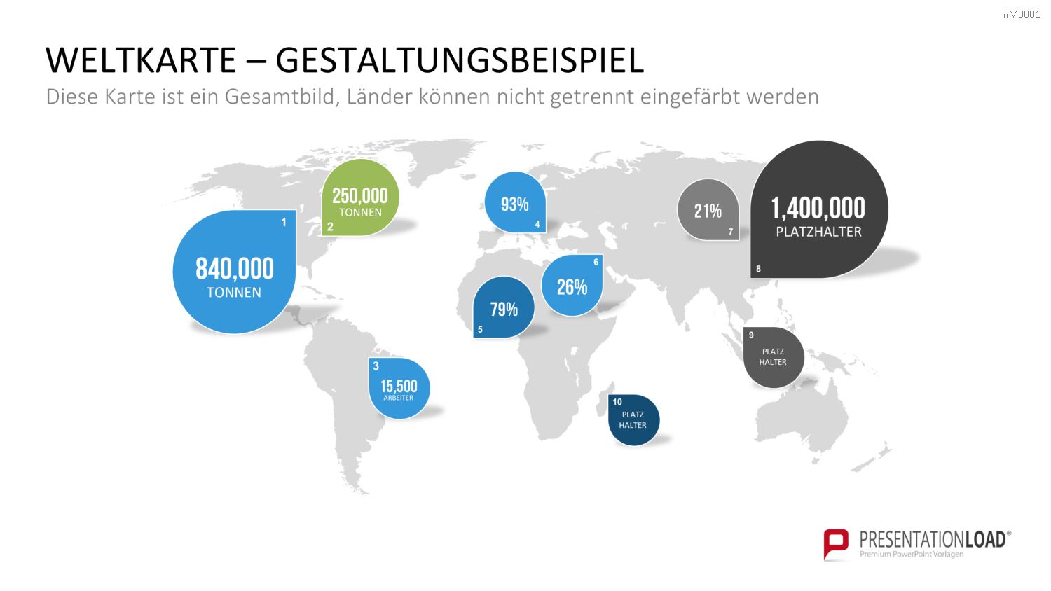 Landkarten Paket für Unternehmen PowerPoint-Vorlage