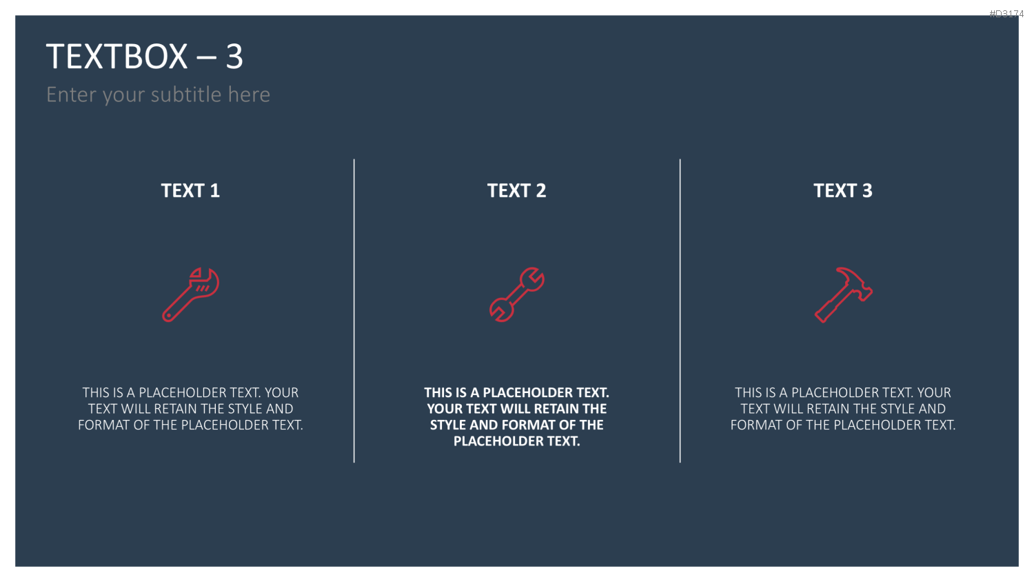 Drei Textboxen mit Business-Icons