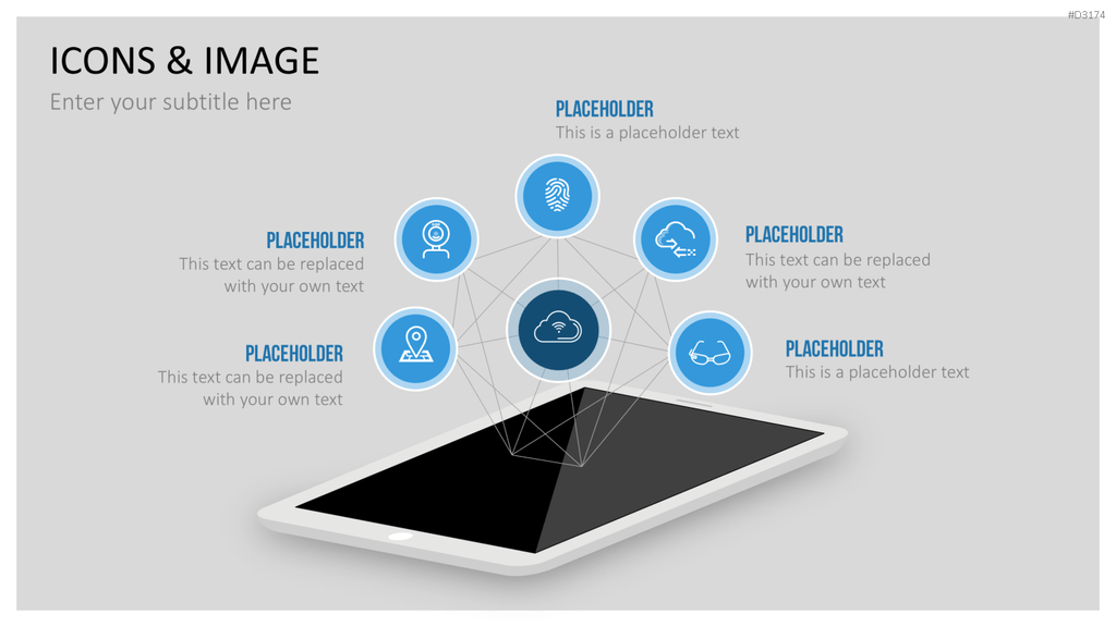 Tablet mit vernetzten Business-Icons