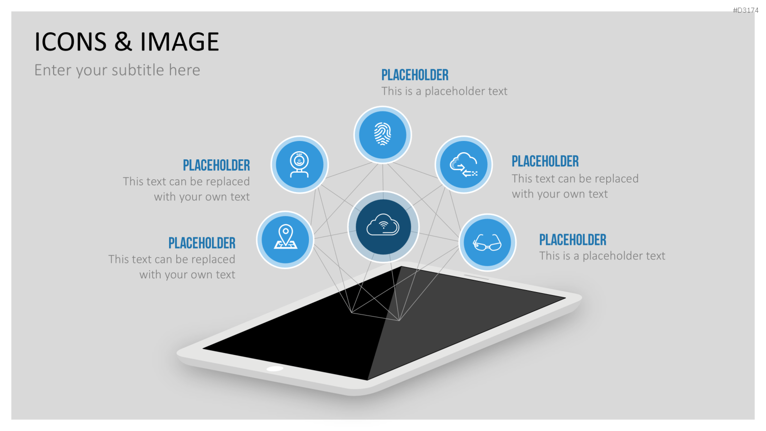 Tablet mit vernetzten Business-Icons