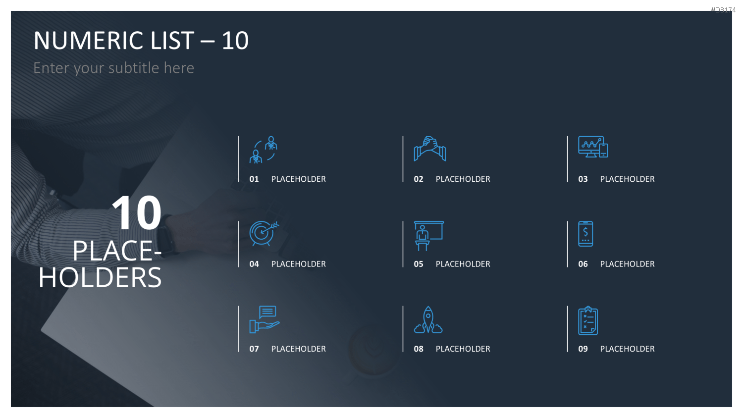 PowerPoint Folie mit nummerierten Icons