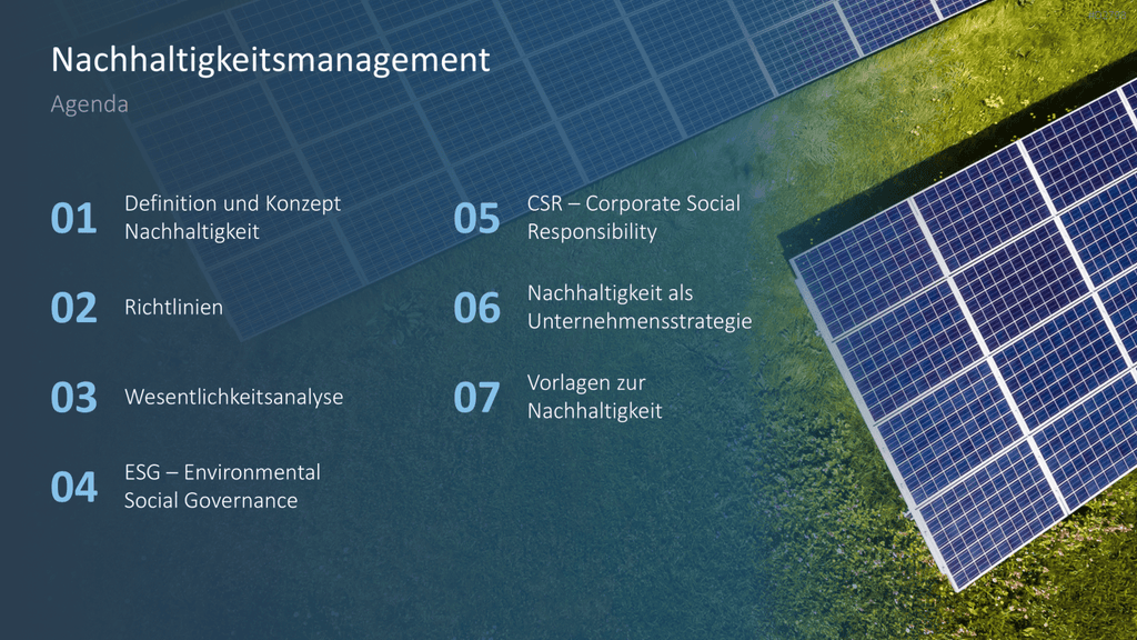 Nachhaltigkeitsmanagement PowerPoint-Vorlage