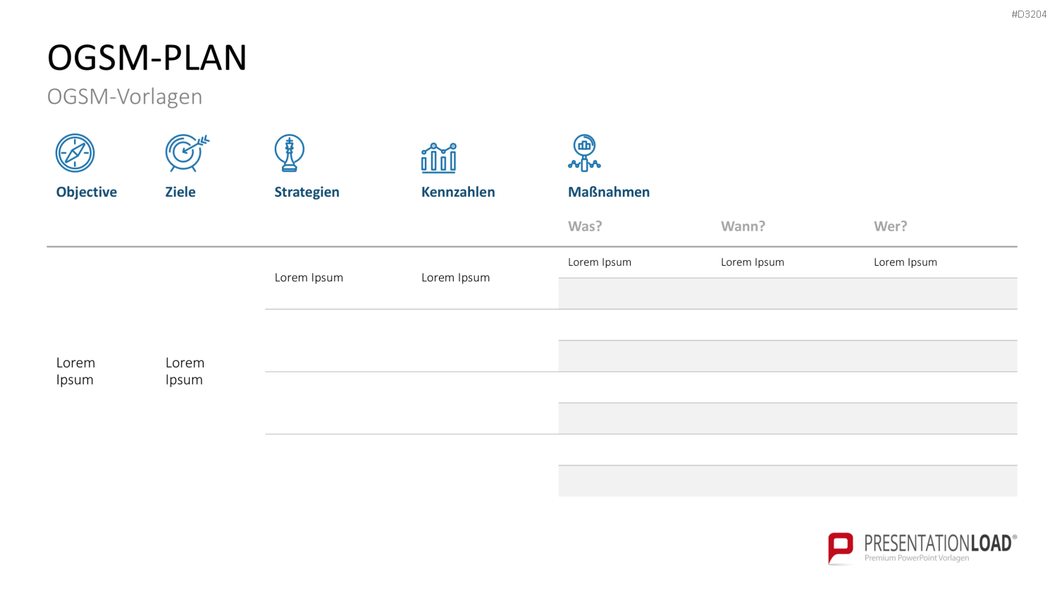OGSM-Zielmanagement PowerPoint-Vorlage