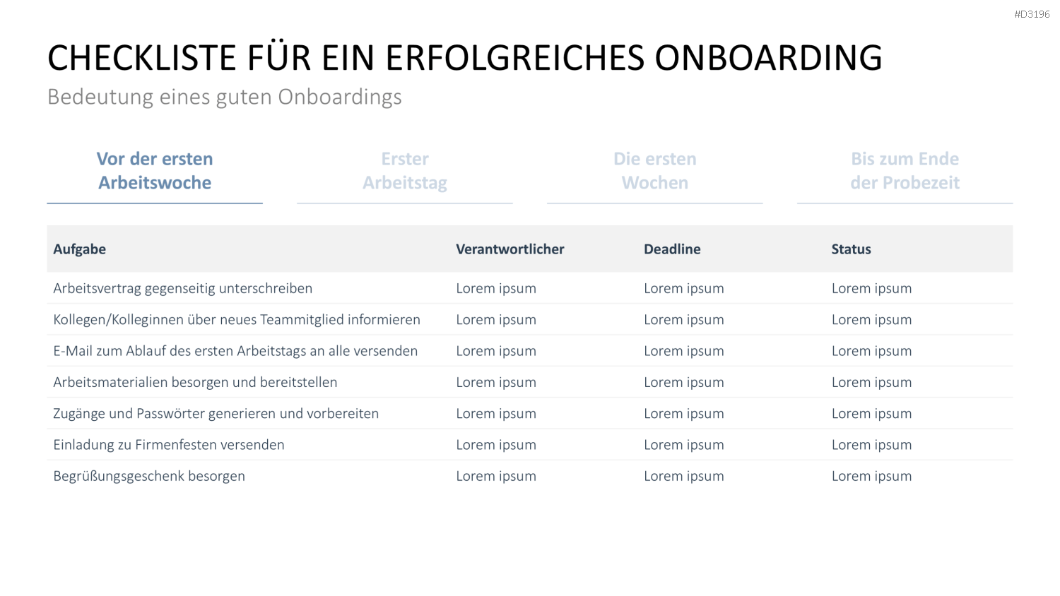 Onboarding PowerPoint-Vorlage