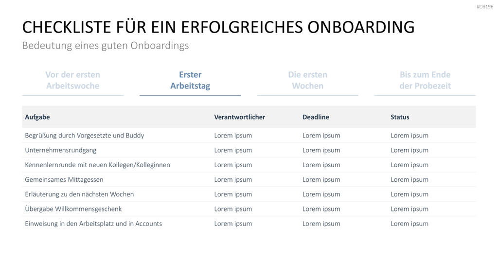 Onboarding PowerPoint-Vorlage