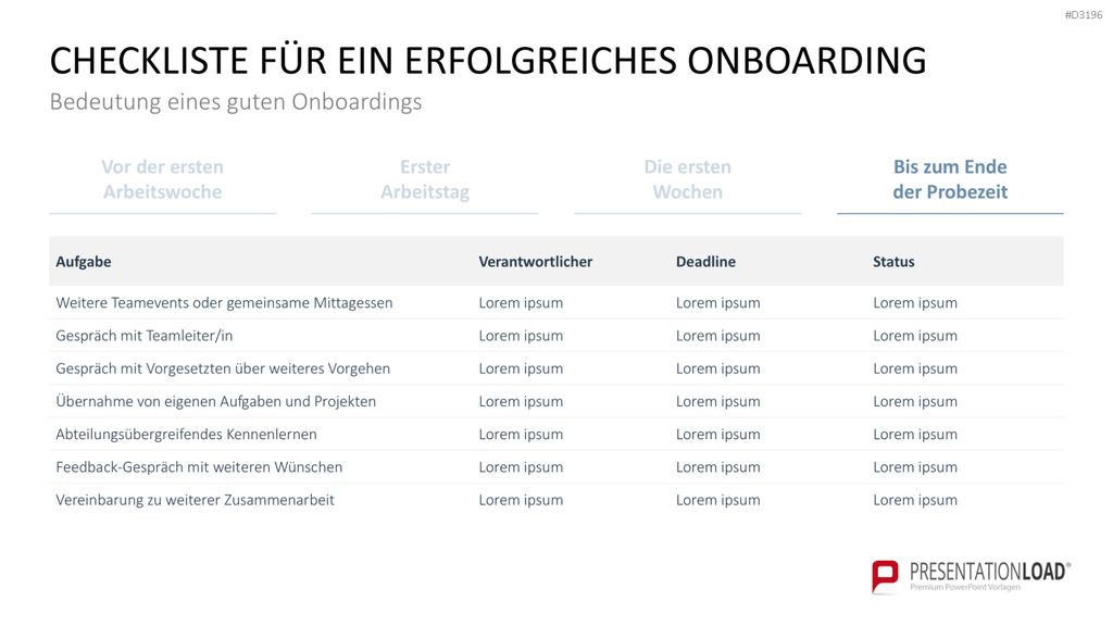 Onboarding PowerPoint-Vorlage