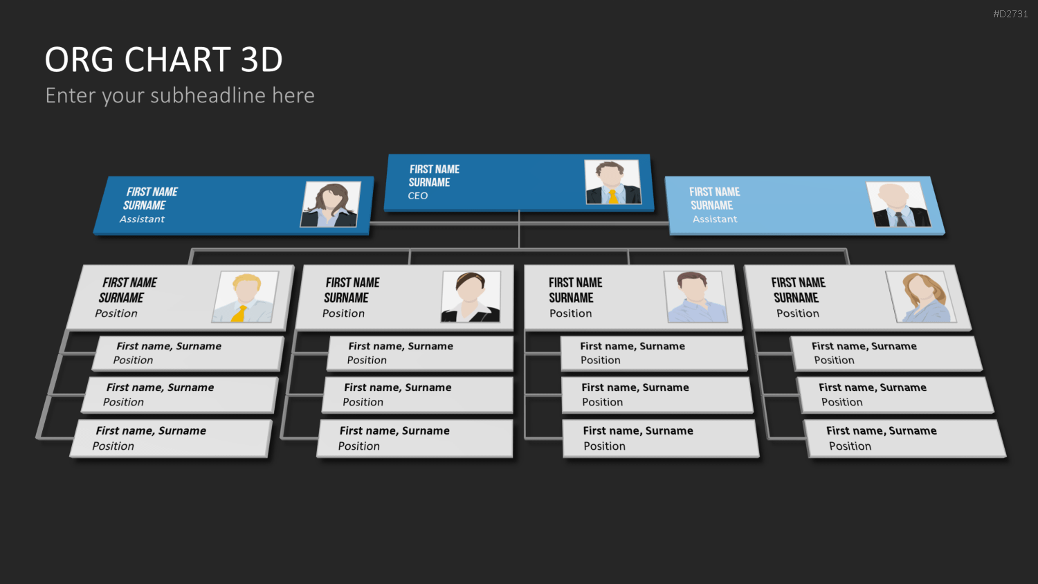 Organigramm - Toolbox 3D PowerPoint-Vorlage