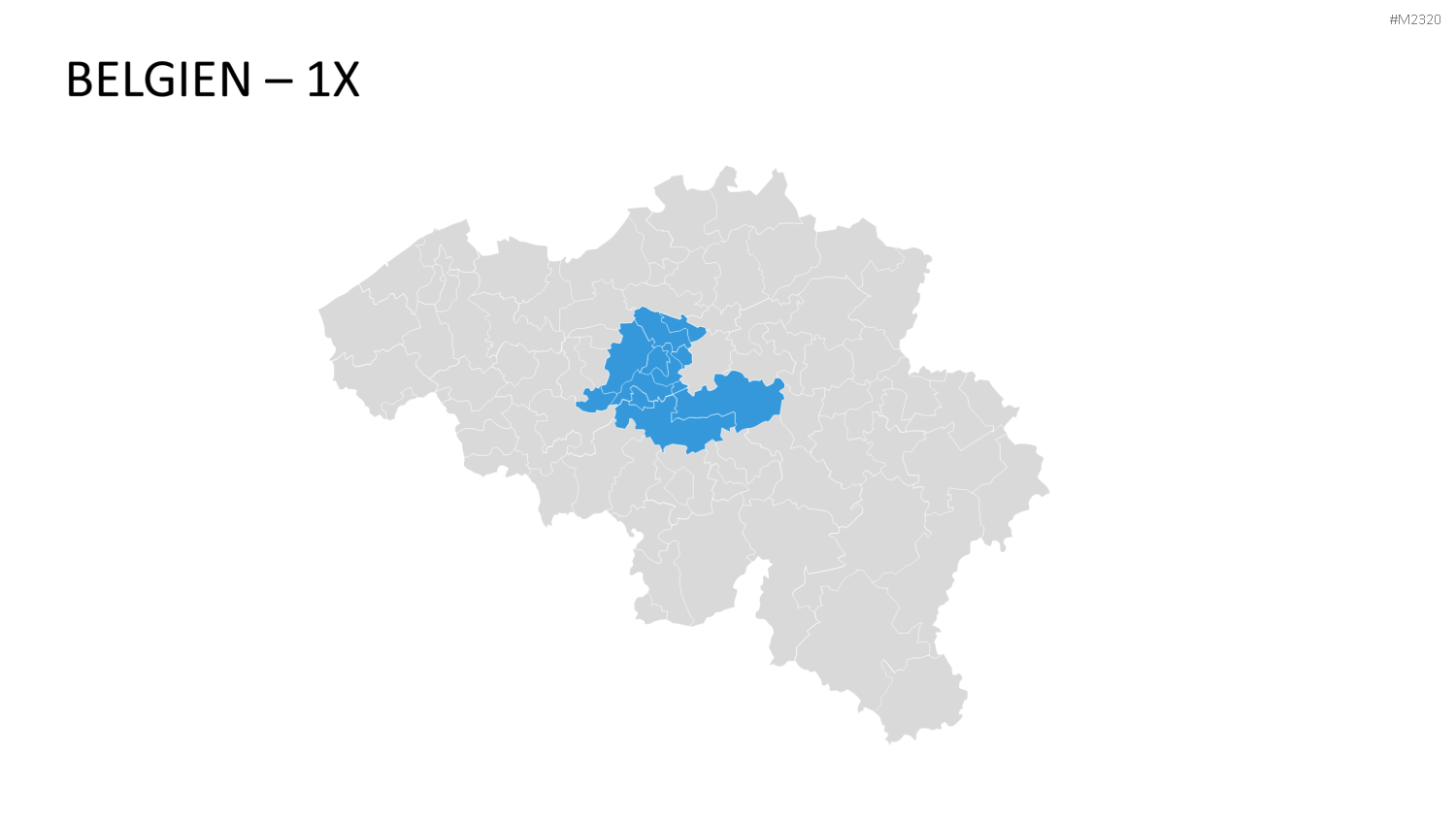 Belgien - PLZ (2-stellig) PowerPoint-Vorlage