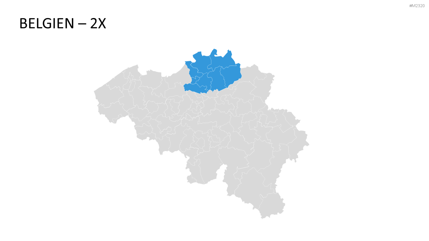 Belgien - PLZ (2-stellig) PowerPoint-Vorlage