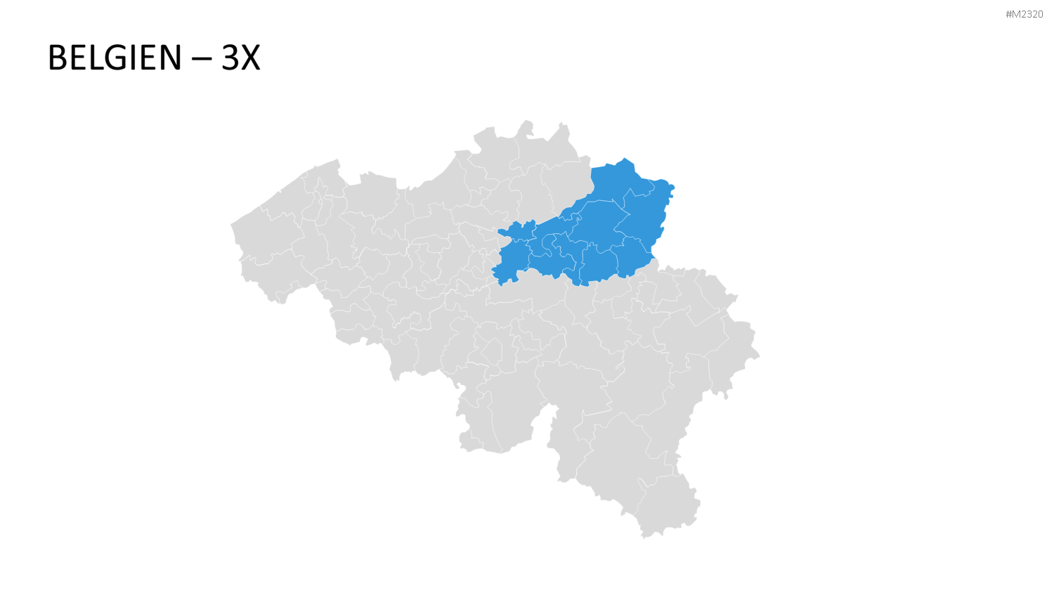 Belgien - PLZ (2-stellig) PowerPoint-Vorlage