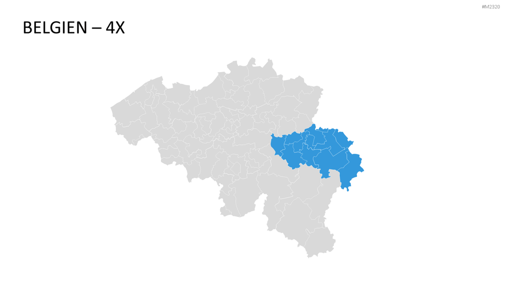 Belgien - PLZ (2-stellig) PowerPoint-Vorlage