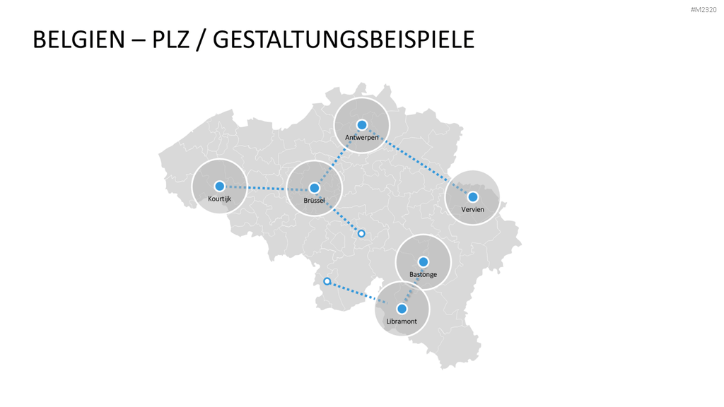 Belgien - PLZ (2-stellig) PowerPoint-Vorlage