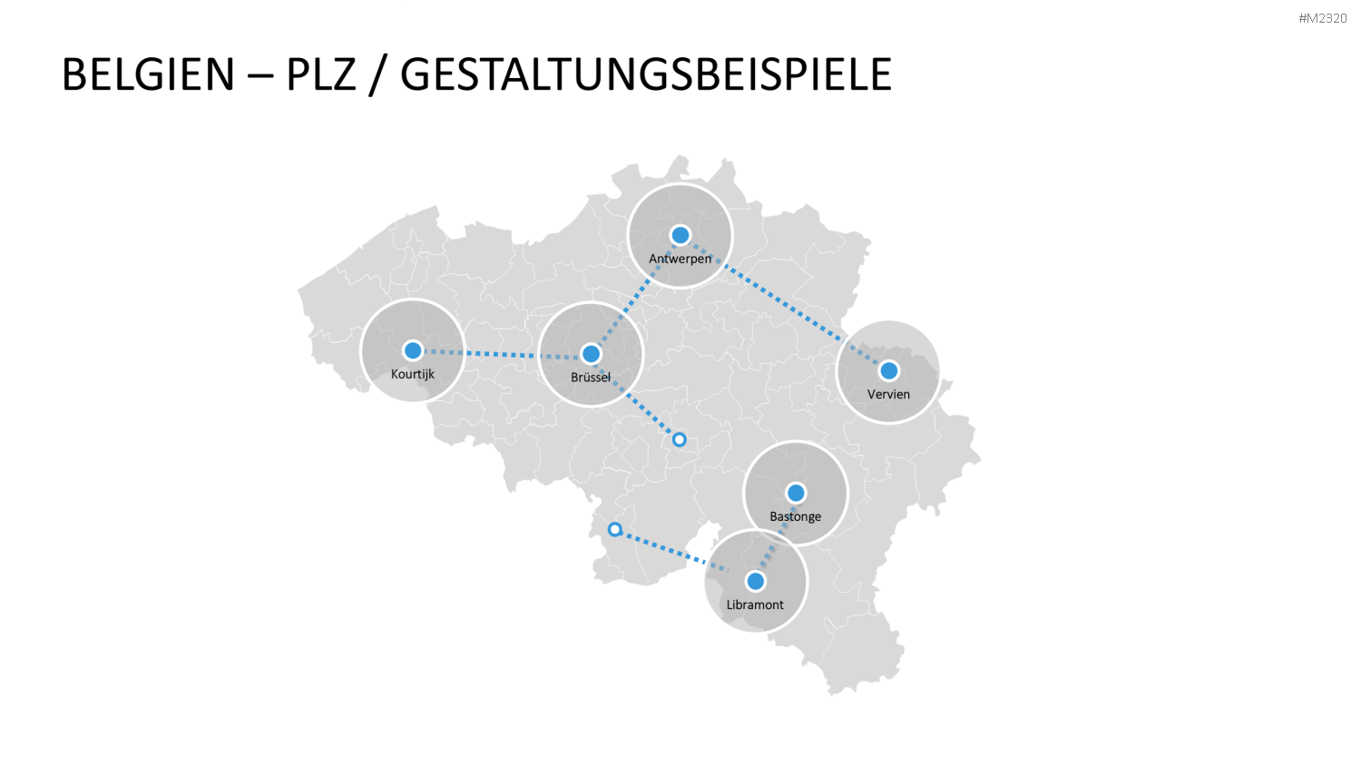 Belgien - PLZ (2-stellig) PowerPoint-Vorlage