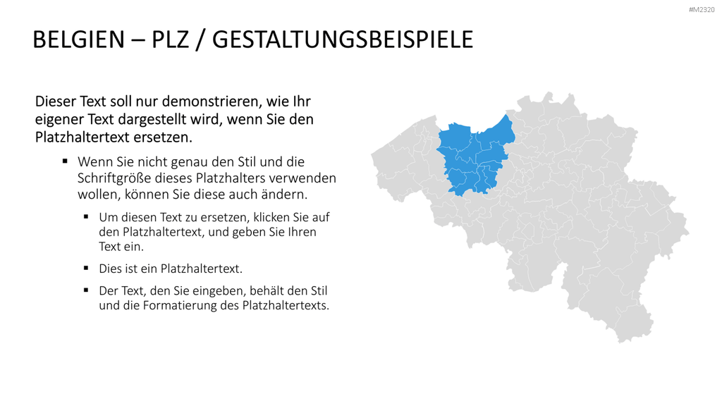 Belgien - PLZ (2-stellig) PowerPoint-Vorlage