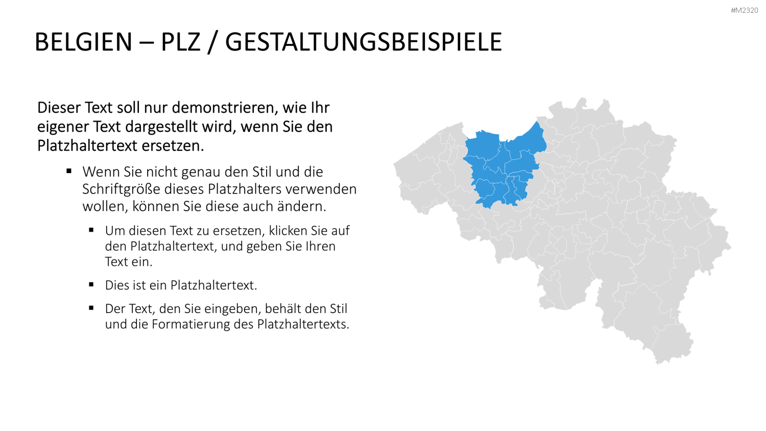 Belgien - PLZ (2-stellig) PowerPoint-Vorlage