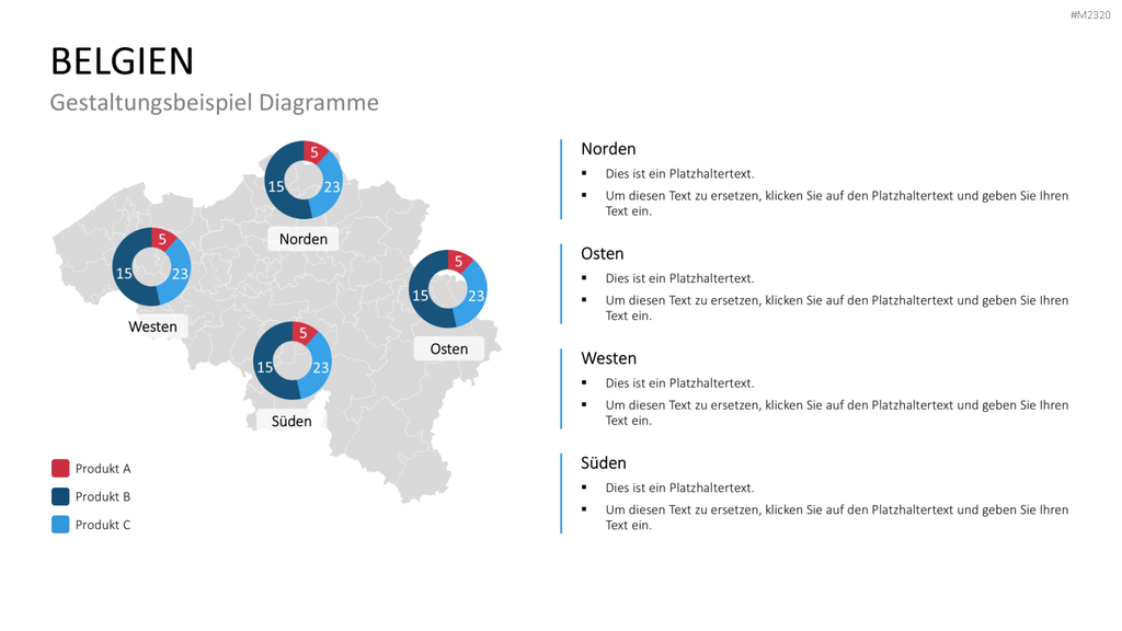 Belgien - PLZ (2-stellig) PowerPoint-Vorlage