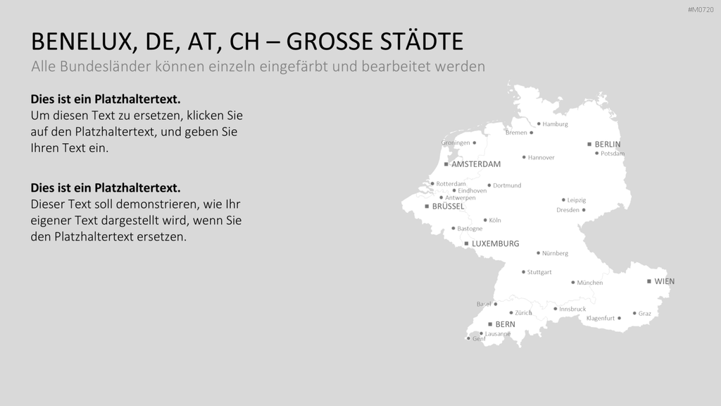 Benelux, Deutschland, Österreich, Schweiz PowerPoint-Vorlage