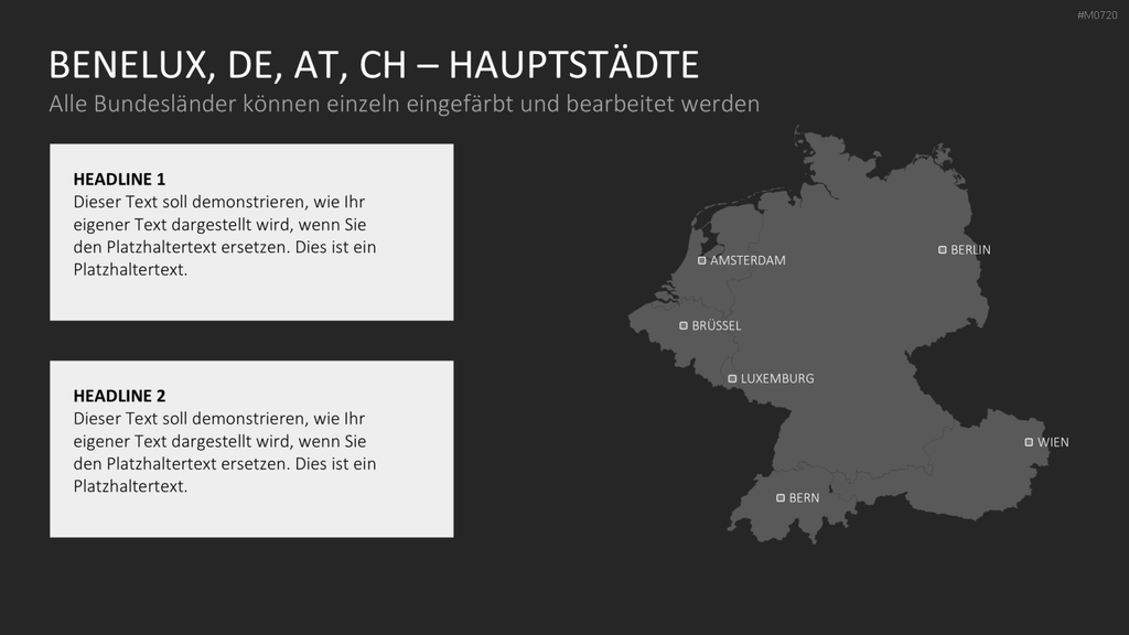 Benelux, Deutschland, Österreich, Schweiz PowerPoint-Vorlage