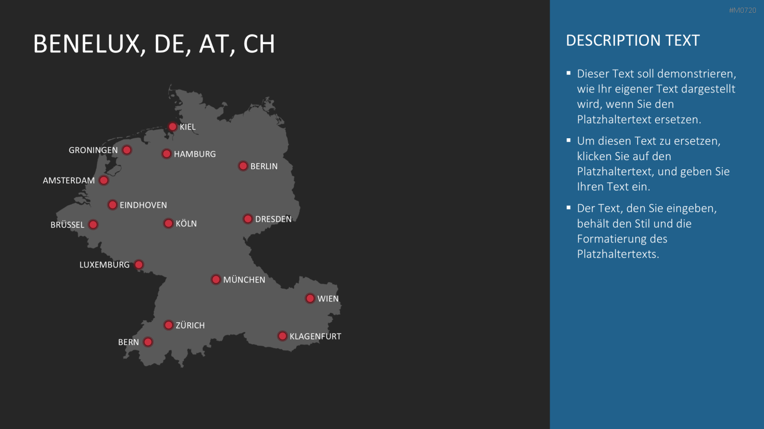 Benelux, Deutschland, Österreich, Schweiz PowerPoint-Vorlage