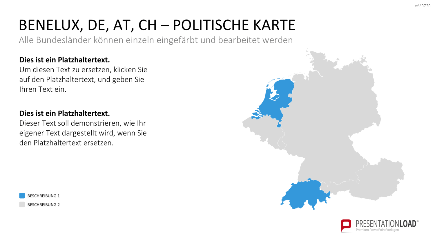 Benelux, Deutschland, Österreich, Schweiz PowerPoint-Vorlage