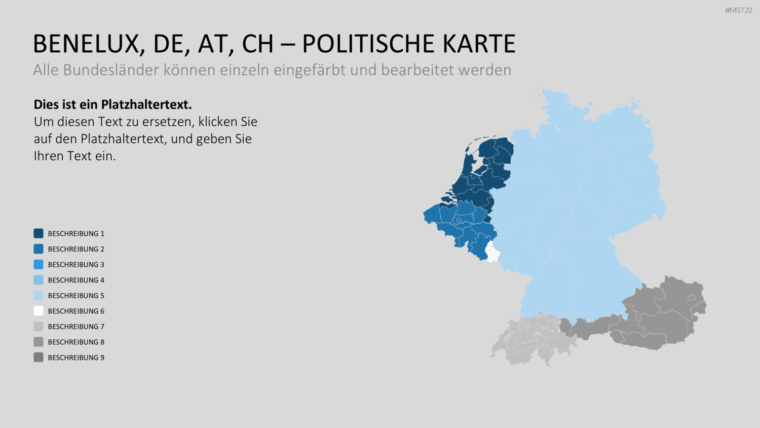 Benelux, Deutschland, Österreich, Schweiz PowerPoint-Vorlage