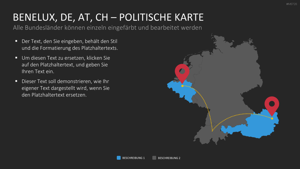 Benelux, Deutschland, Österreich, Schweiz PowerPoint-Vorlage