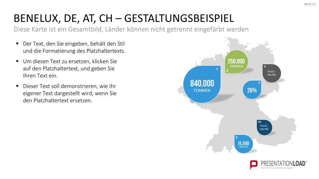 Benelux, Deutschland, Österreich, Schweiz PowerPoint-Vorlage
