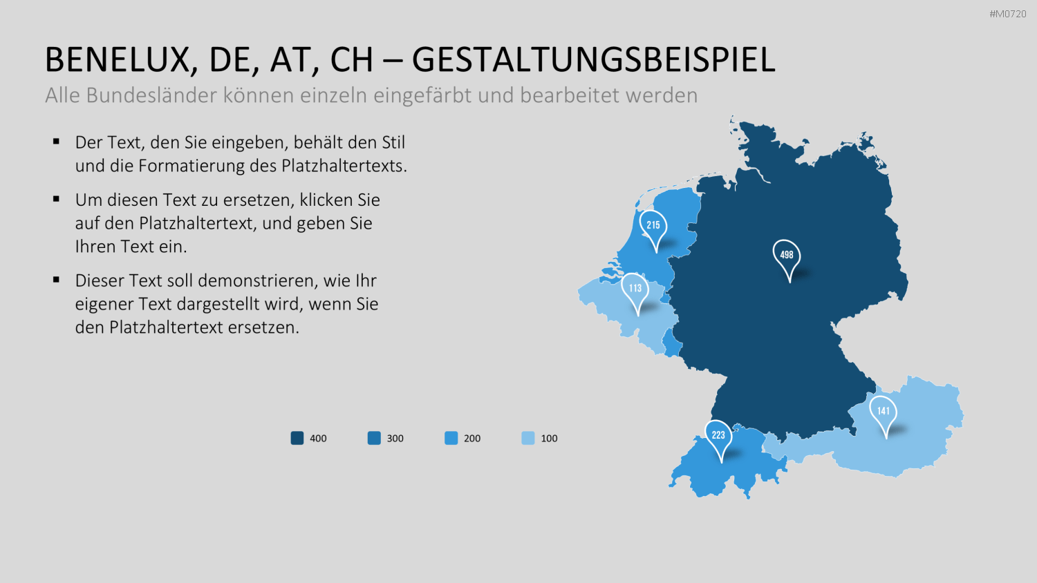 Benelux, Deutschland, Österreich, Schweiz PowerPoint-Vorlage