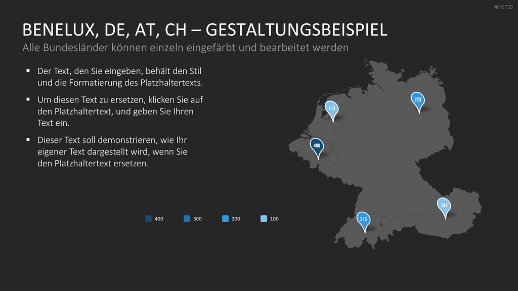 Benelux, Deutschland, Österreich, Schweiz PowerPoint-Vorlage