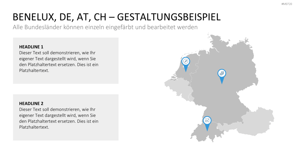 Benelux, Deutschland, Österreich, Schweiz PowerPoint-Vorlage