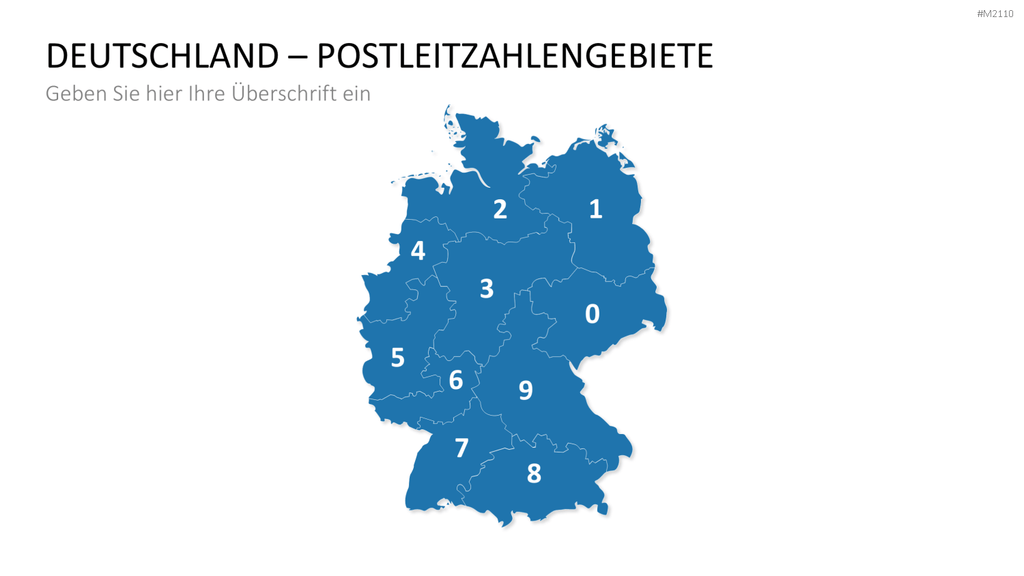 Deutschland - PLZ (2-stellig) PowerPoint-Vorlage