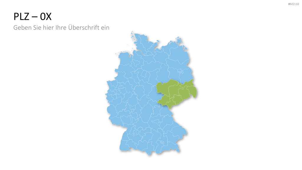 Deutschland - PLZ (2-stellig) PowerPoint-Vorlage