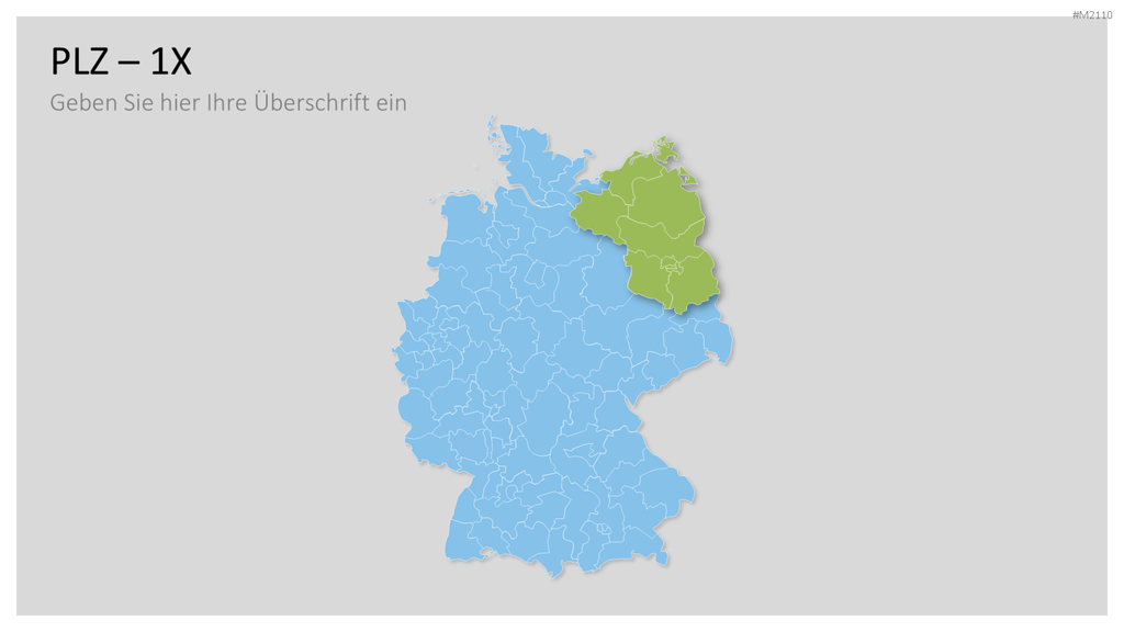 Deutschland - PLZ (2-stellig) PowerPoint-Vorlage