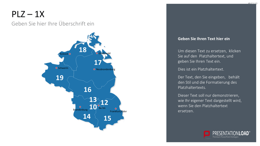 Deutschland - PLZ (2-stellig) PowerPoint-Vorlage