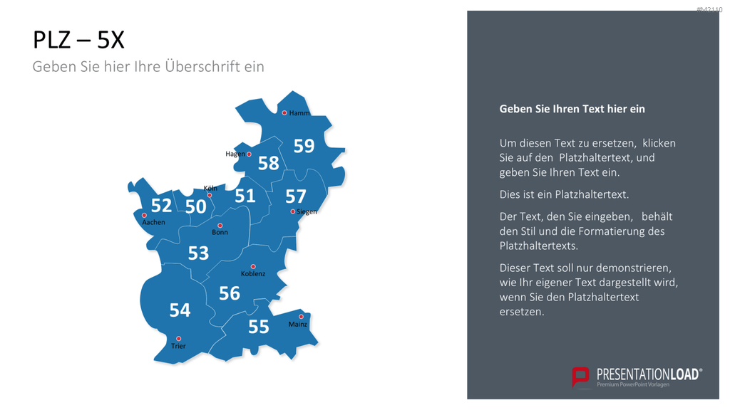Deutschland - PLZ (2-stellig) PowerPoint-Vorlage