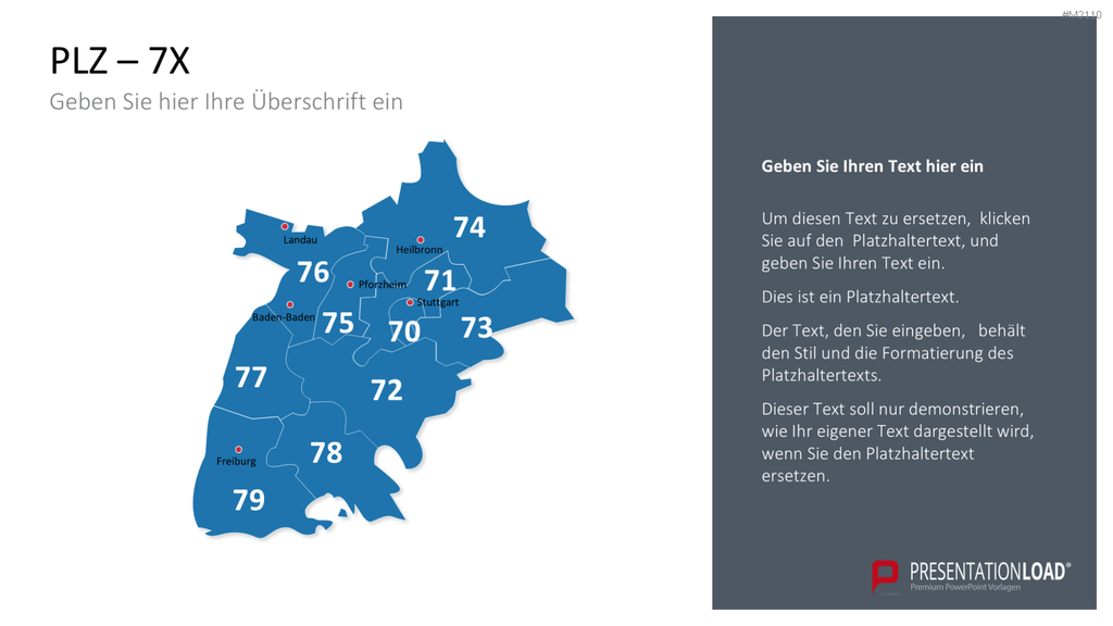 Deutschland - PLZ (2-stellig) PowerPoint-Vorlage