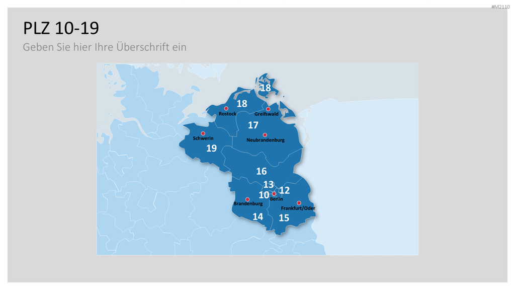 Deutschland - PLZ (2-stellig) PowerPoint-Vorlage