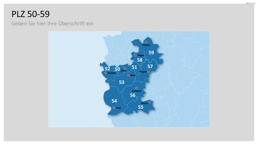 Deutschland - PLZ (2-stellig) PowerPoint-Vorlage