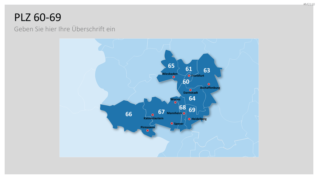 Deutschland - PLZ (2-stellig) PowerPoint-Vorlage