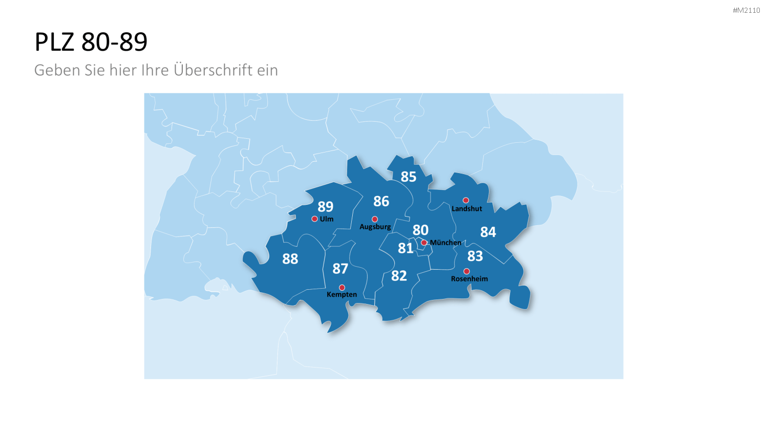 Deutschland - PLZ (2-stellig) PowerPoint-Vorlage
