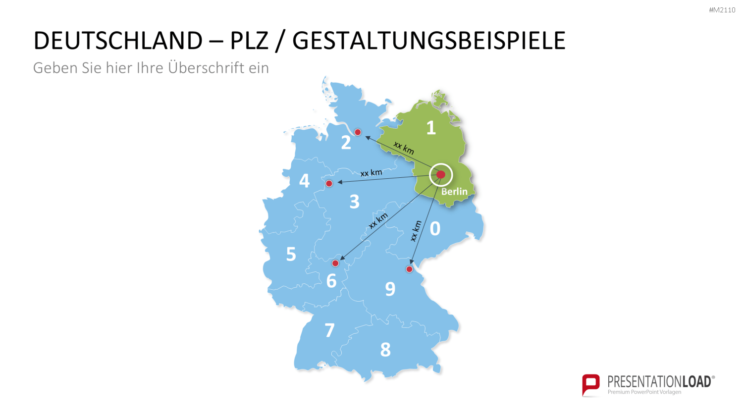 Deutschland - PLZ (2-stellig) PowerPoint-Vorlage