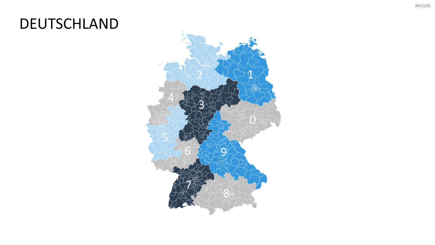 Deutschland - PLZ (3-stellig) PowerPoint-Vorlage