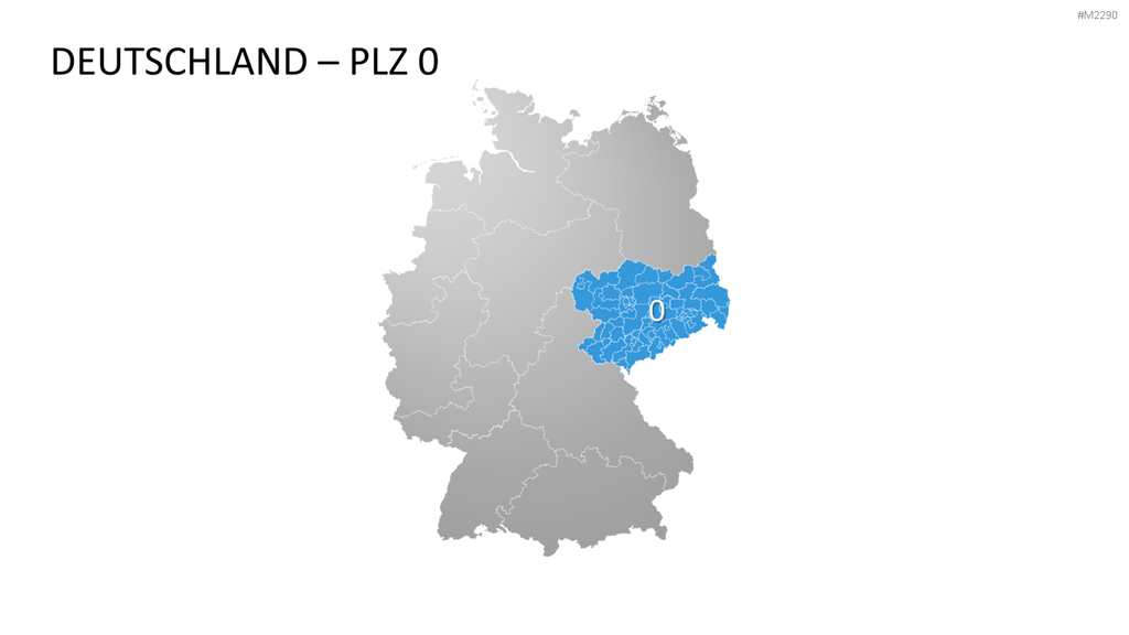 Deutschland - PLZ (3-stellig) PowerPoint-Vorlage