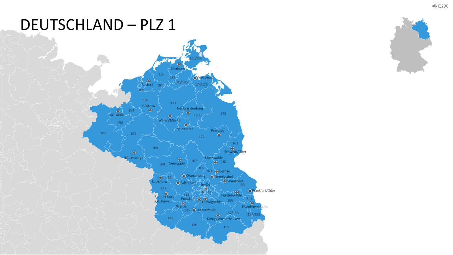 Deutschland - PLZ (3-stellig) PowerPoint-Vorlage