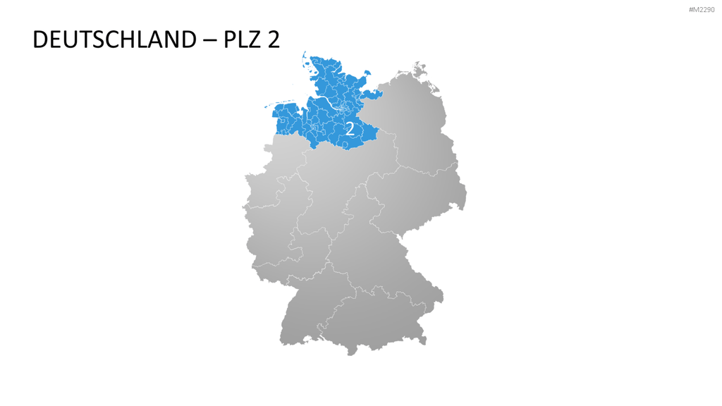 Deutschland - PLZ (3-stellig) PowerPoint-Vorlage
